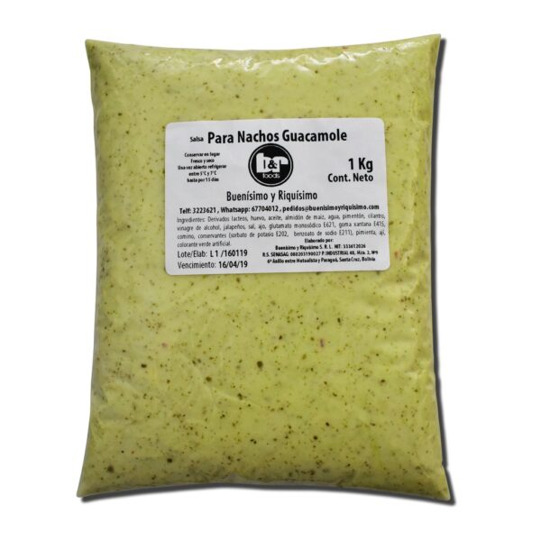 Salsa Para Nachos Tipo Guacamole, Pouch 1 Kg